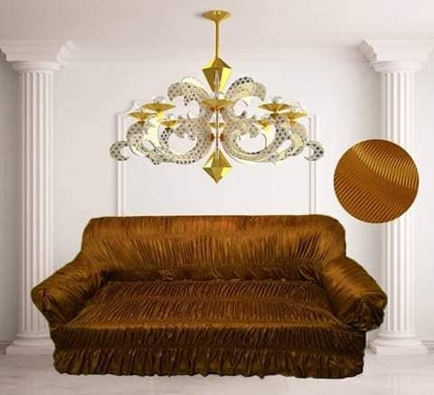 Aesthetic Elasticized Jersey Sofa Cover Set- Copper
