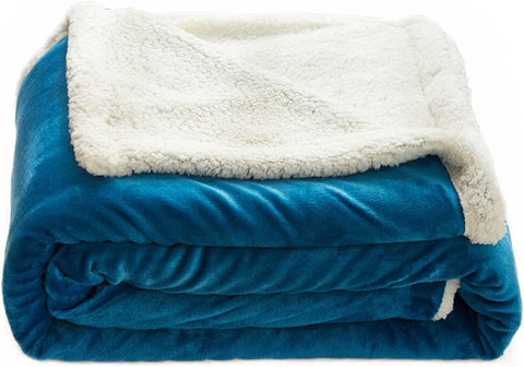 Haze Blue Sherpa Patch Blanket