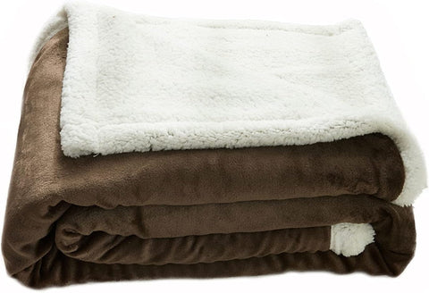 Brown Sherpa Patch Blanket