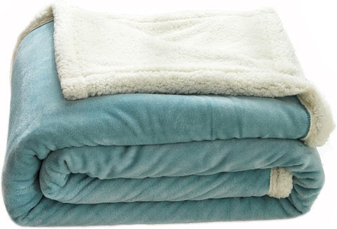 Teal Sherpa Patch Blanket