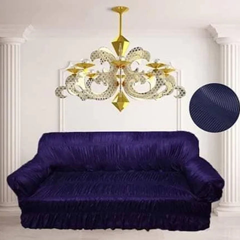 Aesthetic Elasticized Jersey Sofa Cover Set- BLUE