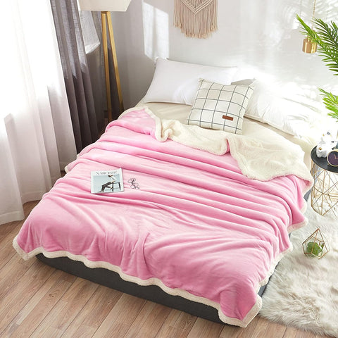 Pink Sherpa Patch Blanket