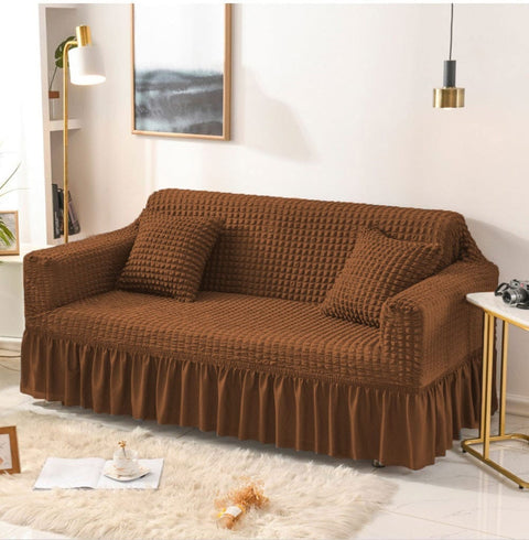 Bubble Style Jersey Fitted Sofa Cover- Copper