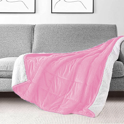 Pink Square Sherpa Blanket