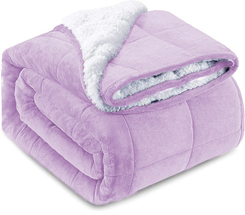 Lavender Square Sherpa Blanket