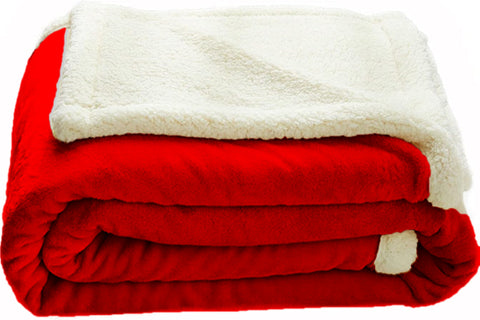 Wine Red Sherpa Patch Blanket