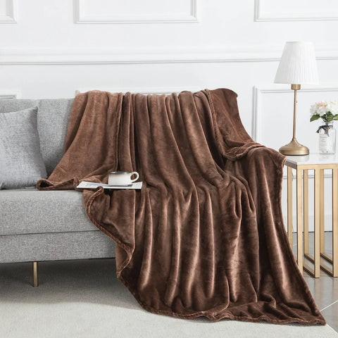 Brown Fleece Throw Blanket