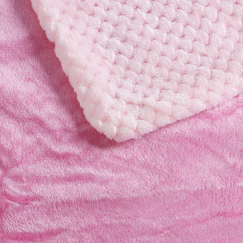 Lavish Fleece Sherpa Blush Pink Baby Blanket