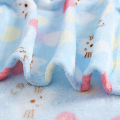 Fleece Snugy Cat Design Baby Blanket With Stuffed Toy
