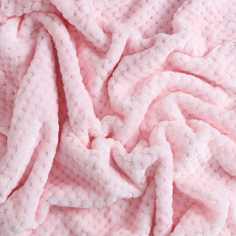 Lavish Fleece Sherpa Blush Pink Baby Blanket