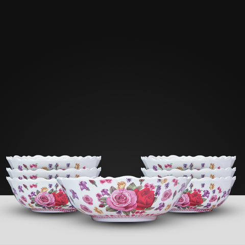 7Pcs Pink Melamine Bowl Set