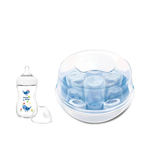 Momeasy Baby Bottle Microwave Sterilizer With Feeding Bottle
