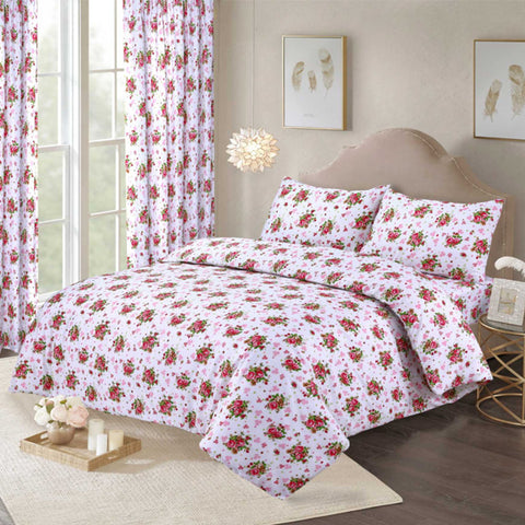 Tina Tea Pink Soft Cotton Floral Bedsheet