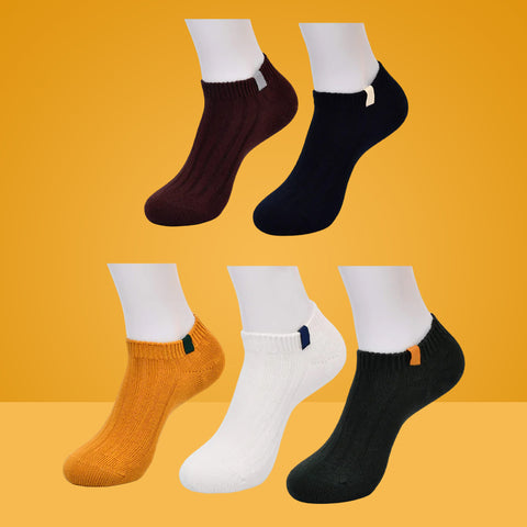 5 Packs Couture Premium Cotton Cut Liner Ankle Socks