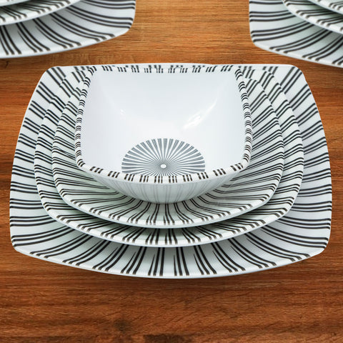 Zebra-Design Melamine Dinner Set