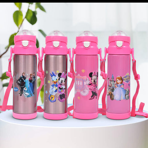 Water Bottle Pink- Cartoon Character Stainless Steel