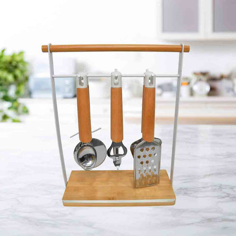 6Pcs Utensil Set With Stand Tessie And Jessie