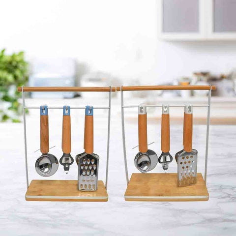 6Pcs Utensil Set With Stand Tessie And Jessie