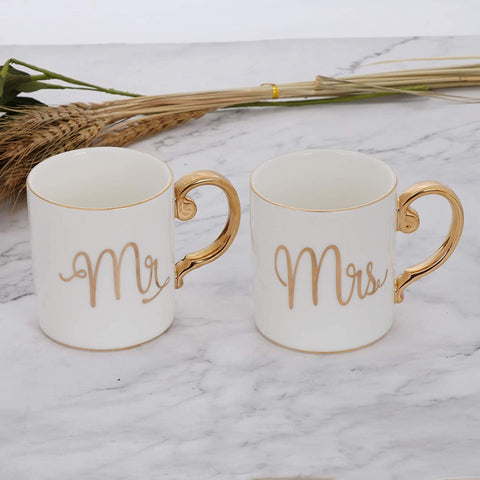 Mr And Mrs Paired Gold Mugs