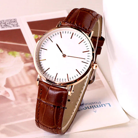 Men’s Wrist Watch Brown Leather