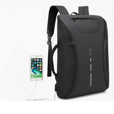 Mens 2 in1 New Style Anti-Theft USB Charging Slim Backpack/Laptop Bag