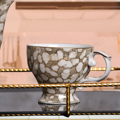 8Pcs Vintage Brown Ceramic Tea Set