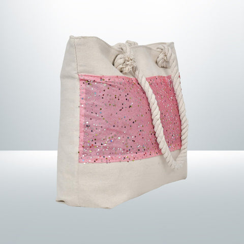 Pink Ladies Glitter Tote Shoulder Bag