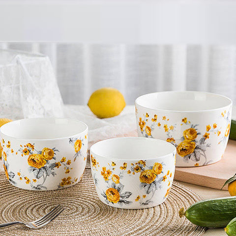 4Pcs Blossom Ceramic Sealed Bowls