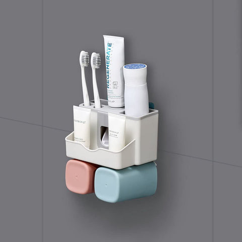2 Section Caddy Korean Wall Mount Toothbrush