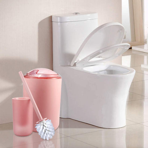 7Pcs Cerbior Pink Premium Plastic Bathroom Accessories Set