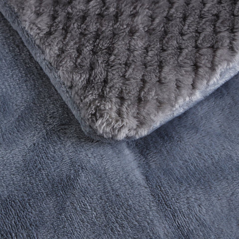 Lavish Fleece Sherpa Pearl Grey Baby Blanket