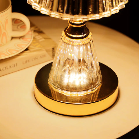 Contemporary Glam Frill Glass Bedside Table Lamp