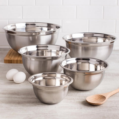 5Pcs Silver Dome Stainless Steel Bowls