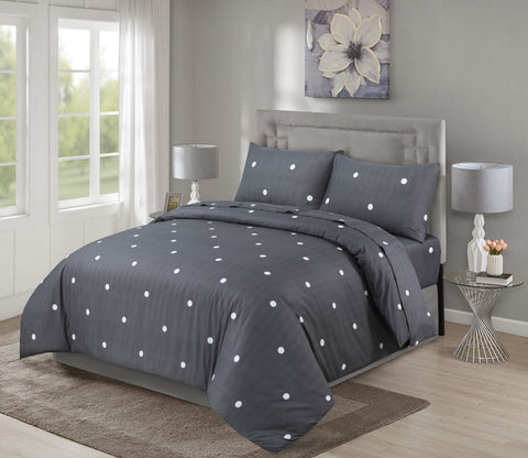 Gray Polka Dot Soft Cotton Bedsheet
