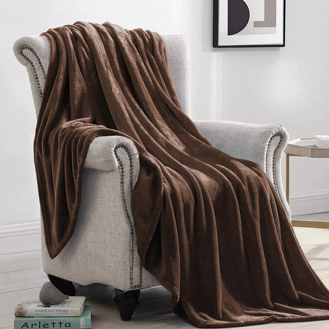 Brown Fleece Throw Blanket