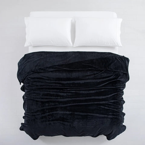 Black Fleece Throw Blanket