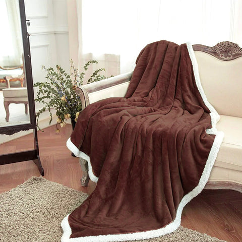 Brown Sherpa Throw Blanket