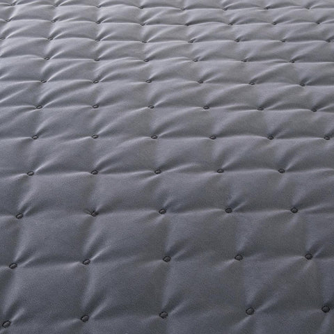 Crushed Velvet Grey Bedspread Set