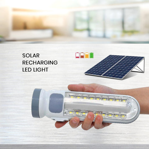 Grey Solar Recharging LED Flashlight