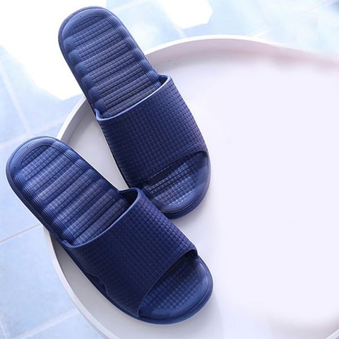 Male-Plain Small Square Design Strap Slippers