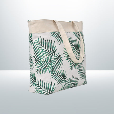Ladies Tropical Green Leaf Shoulder Bag