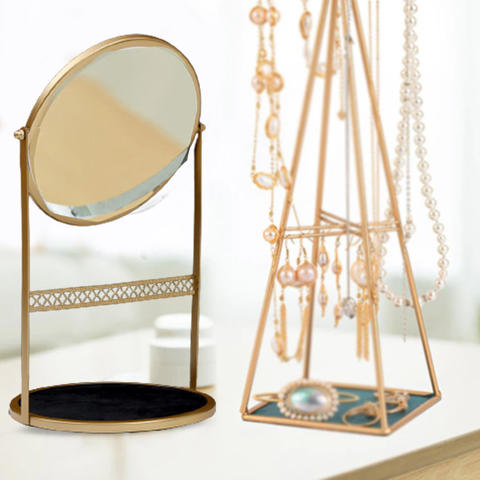 Ultra Modern Round Mirror And Jewellery Stand