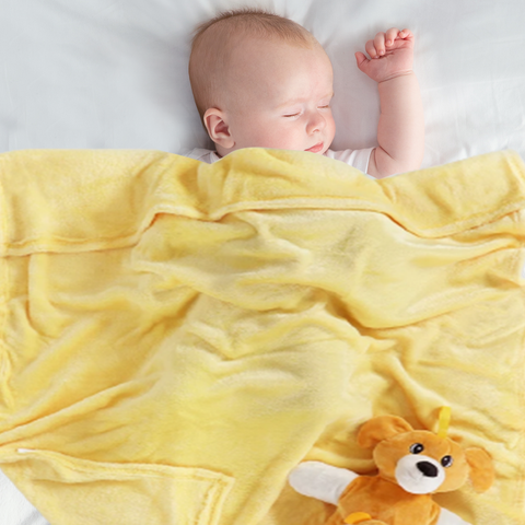 Serene Baby Blanket Canary Yellow With Glove Puppet