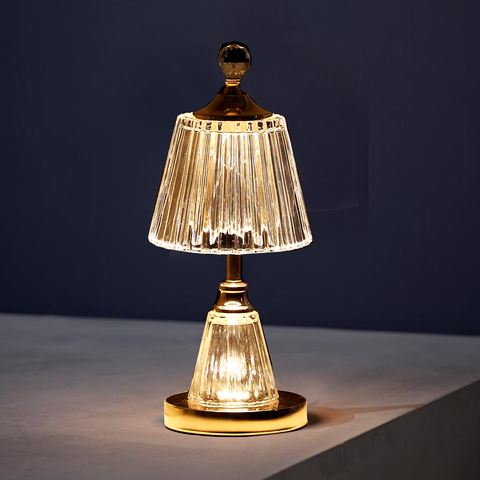 Contemporary Glam Frill Glass Bedside Table Lamp