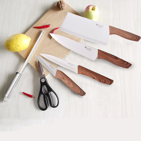 8 Pieces- Stainless steel Knife Set With Wooden Handle & Acrylic Holder