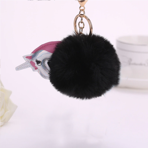 Fluffy Ball hanging Keychain-  Fabled Horse Character