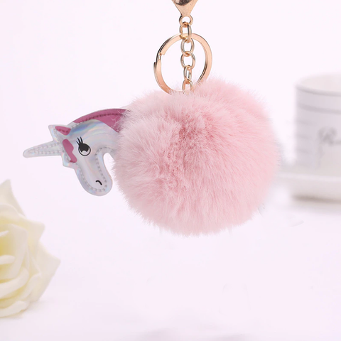 Fluffy Ball hanging Keychain-  Fabled Horse Character
