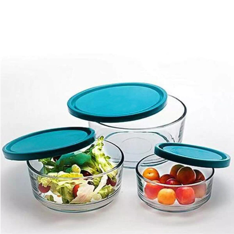 3pcs Blue Glass Bowl Set