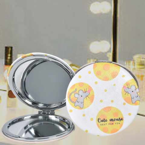 Cute Mouse Folding Round Portable Pocket Mirror