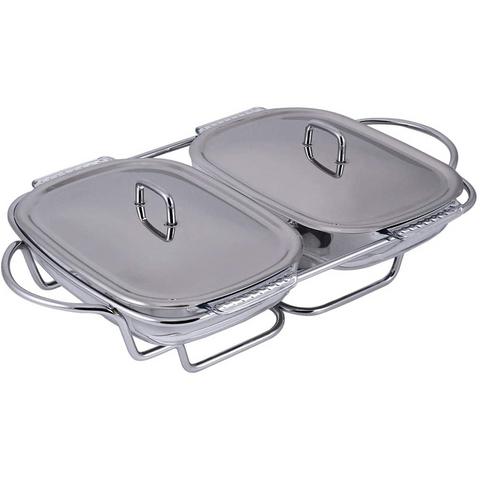 Glass Food Warmer With Stainless Steel Lid